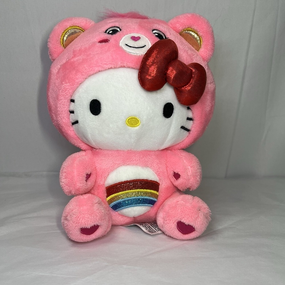 Hello Kitty in Cheer Bear costume - Sanrio x CareBear 9" Plush